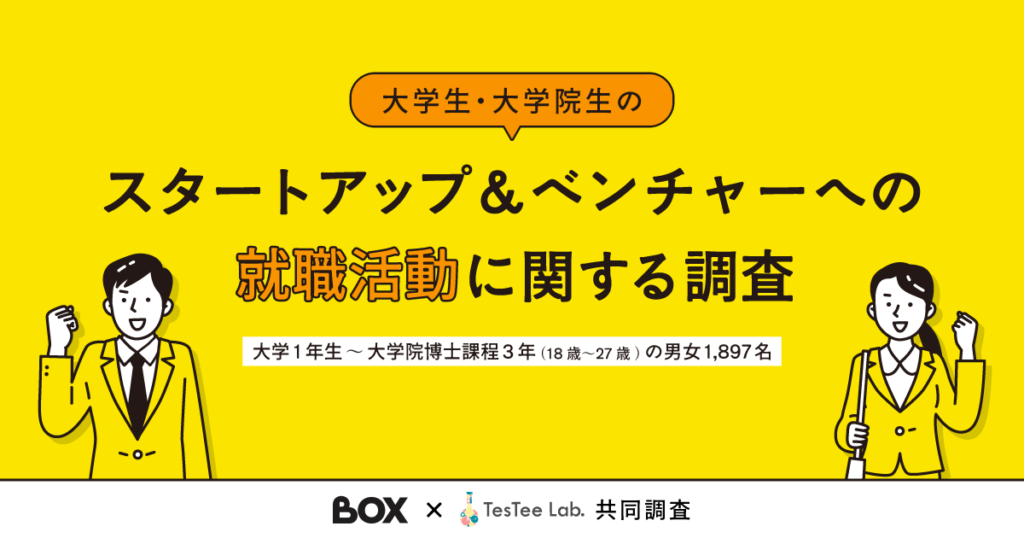 大学生・大学院生のスタートアップ＆ベンチャーへの-就職活動に関する調査【株式会社BOX×TesTeeLab共同調査】アイキャッチ